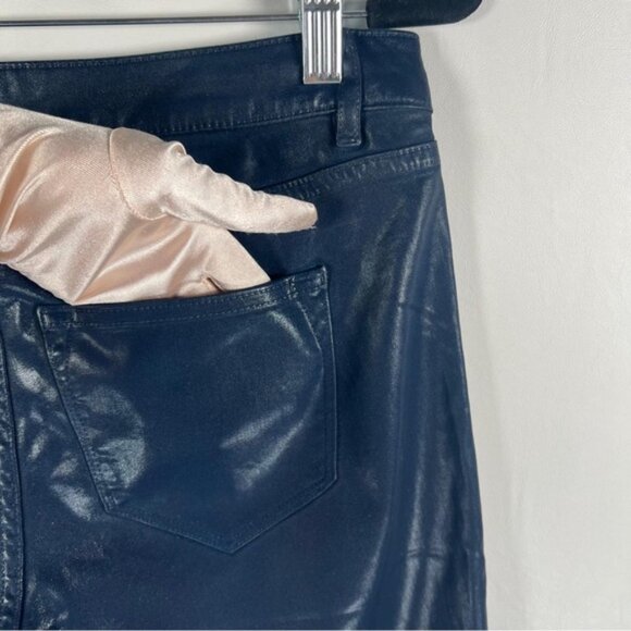 NWT ELIE TAHARI Faux Leather AZELLA JEAN LOW RISE SKINNY LEG BLUE LT Sz 30 - Picture 10 of 10